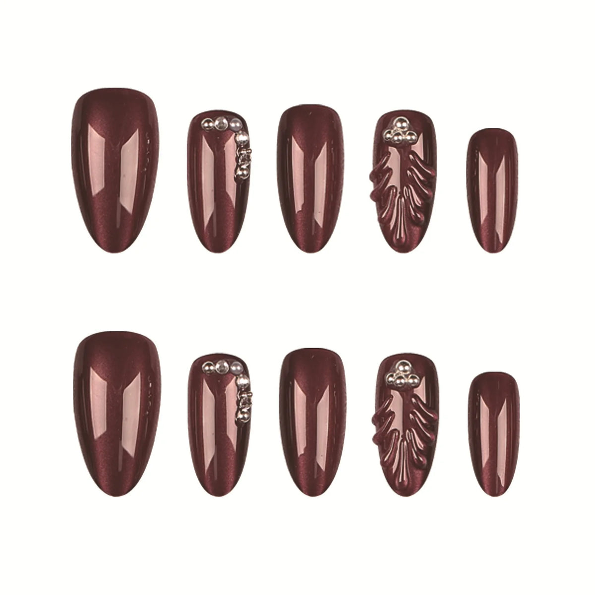 Press-On Nail Tips Decorative 30-Piece Kit Jelly Glue & File