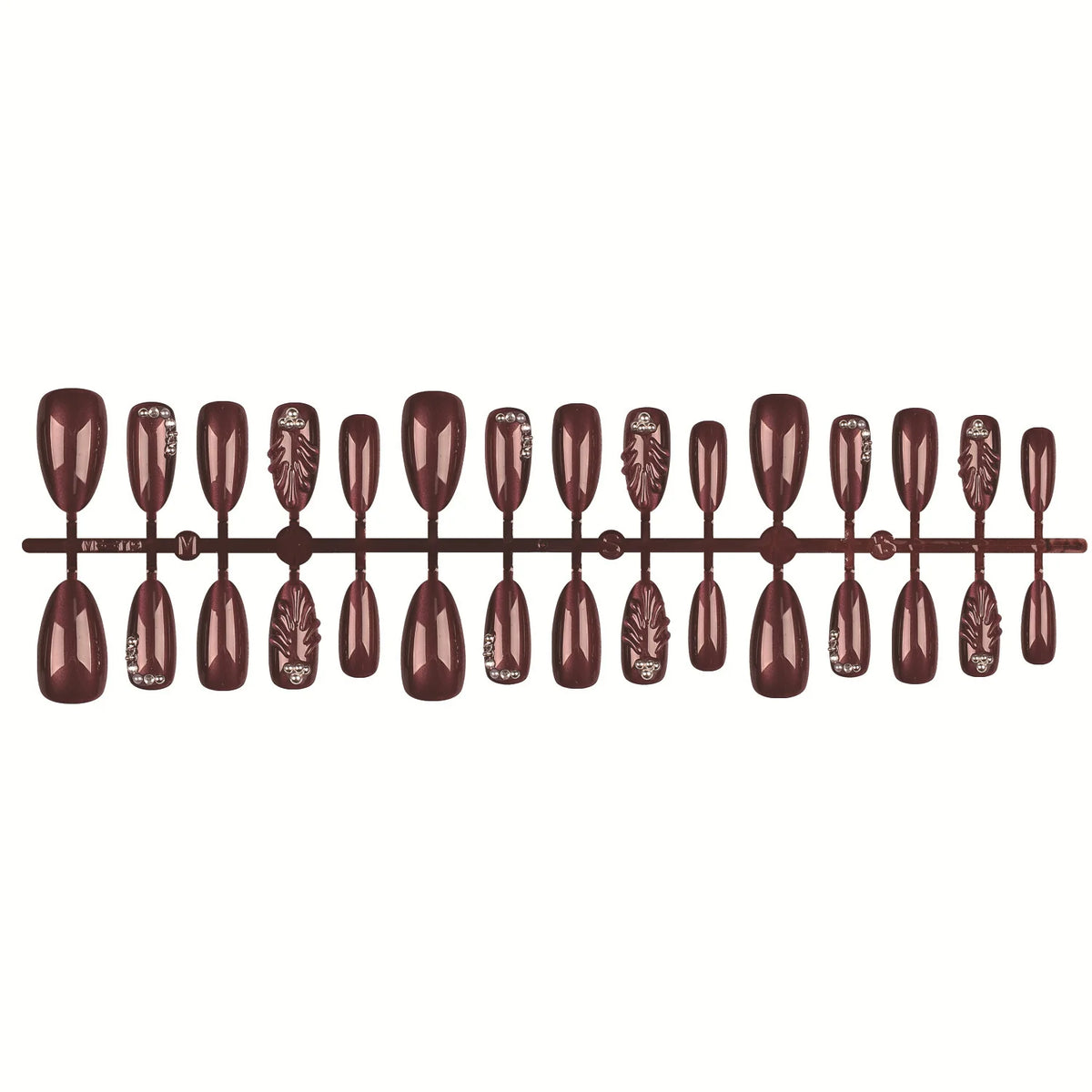 Press-On Nail Tips Decorative 30-Piece Kit Jelly Glue & File