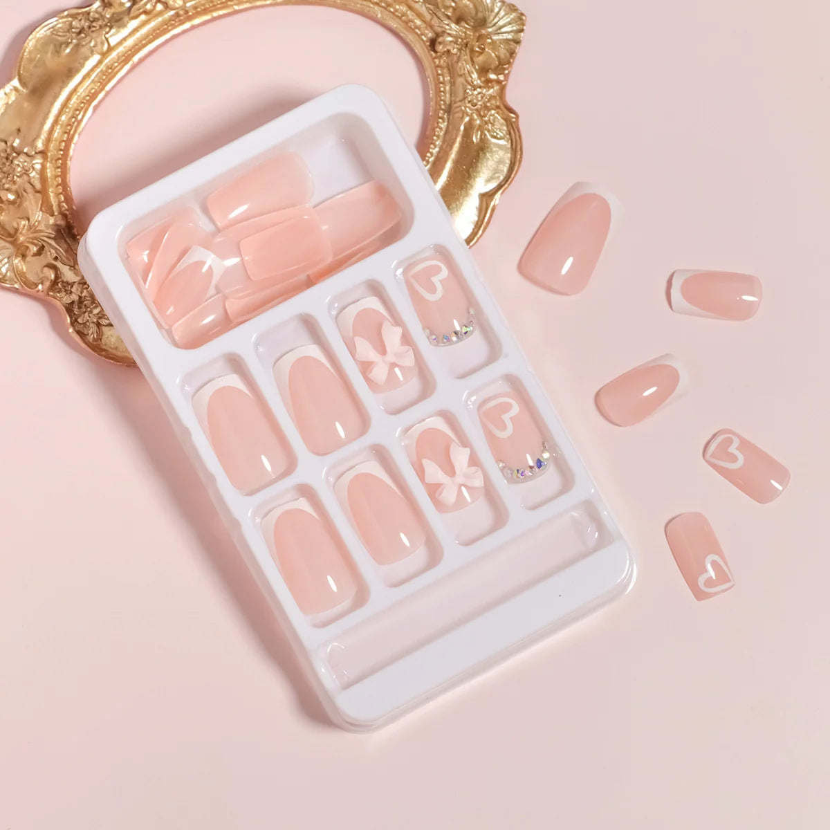Press-On Nail Tips Decorative Designs One-Minute Application