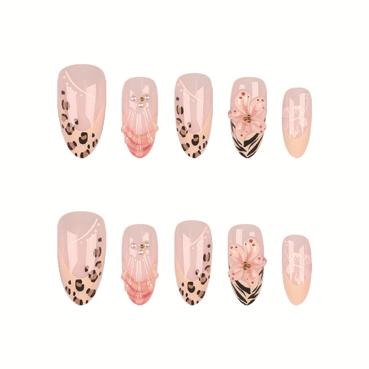 Press-On Nail Tips Designer 30-Piece With Glue & File