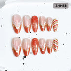 Press-On Nail Tips Festive Holiday Designs Easy Apply Long-Lasting