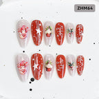Press-On Nail Tips Festive Holiday Designs Easy Apply Long-Lasting