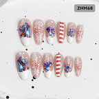 Press-On Nail Tips Festive Holiday Designs Easy Apply Long-Lasting