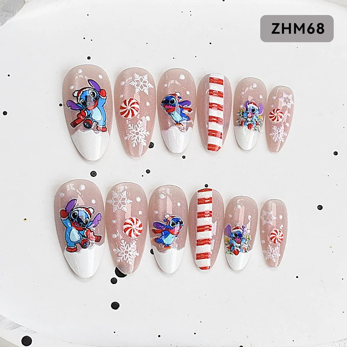 Press-On Nail Tips Festive Holiday Designs Easy Apply Long-Lasting