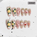 Press-On Nail Tips Festive Holiday Designs Easy Apply Long-Lasting