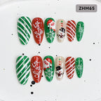 Press-On Nail Tips Festive Holiday Designs Easy Apply Long-Lasting