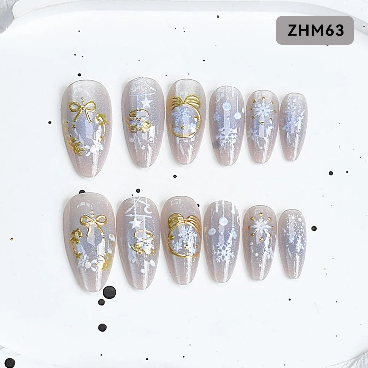 Press-On Nail Tips Festive Holiday Designs Easy Apply Long-Lasting