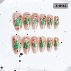 Press-On Nail Tips Festive Holiday Designs Easy Apply Long-Lasting