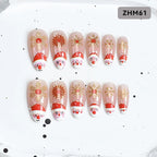 Press-On Nail Tips Festive Holiday Designs Easy Apply Long-Lasting