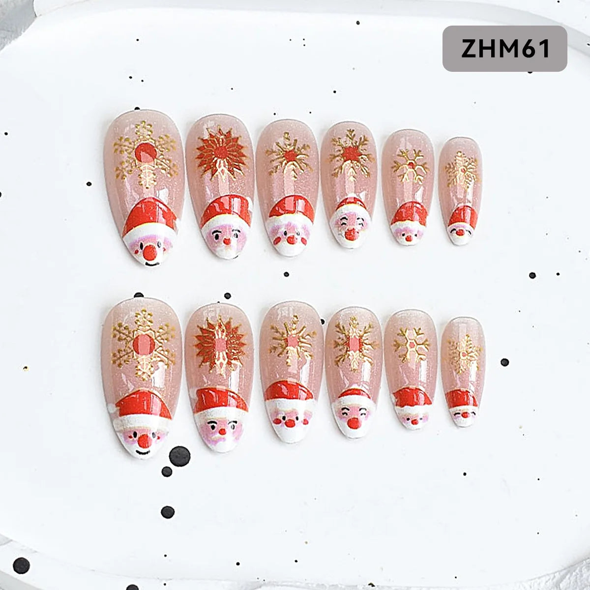 Press-On Nail Tips Festive Holiday Designs Easy Apply Long-Lasting