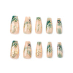 Press-On Nail Tips Floral 24-Piece With Glue & File