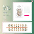 Press-On Nail Tips Floral 24-Piece With Glue & File
