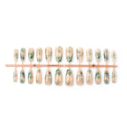 Press-On Nail Tips Floral 24-Piece With Glue & File