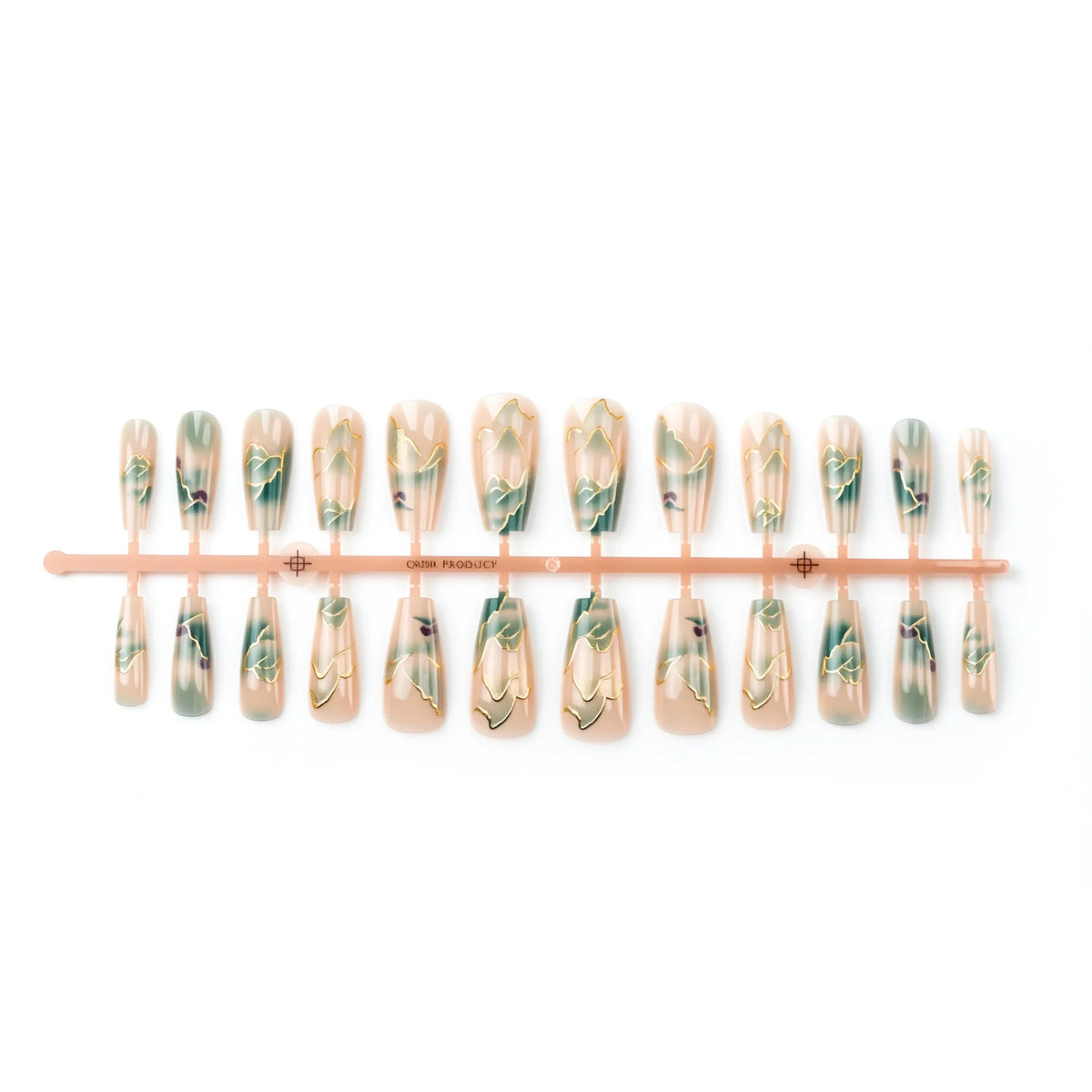 Press-On Nail Tips Floral 24-Piece With Glue & File