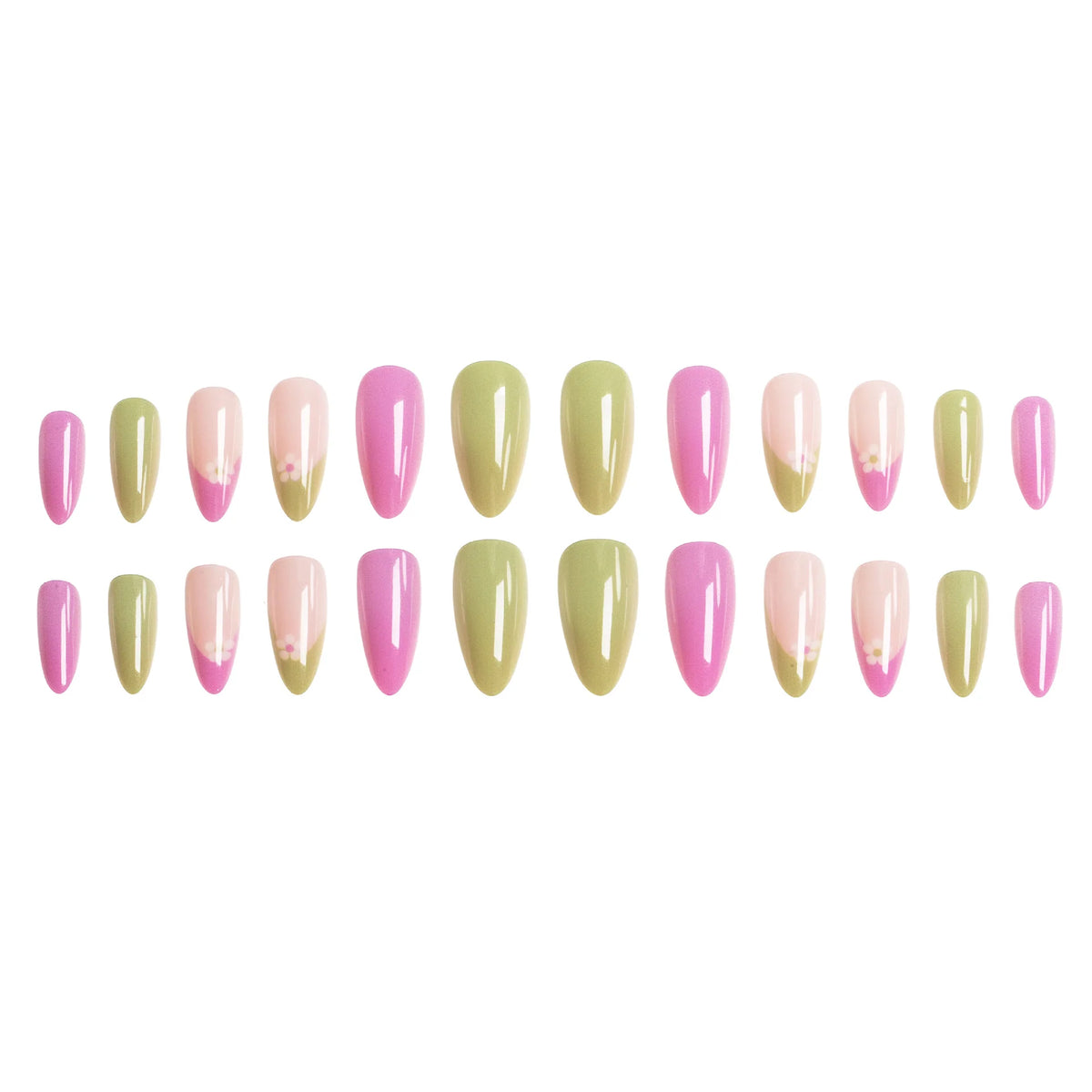 Press-On Nail Tips Floral Accent Multiple Sizes