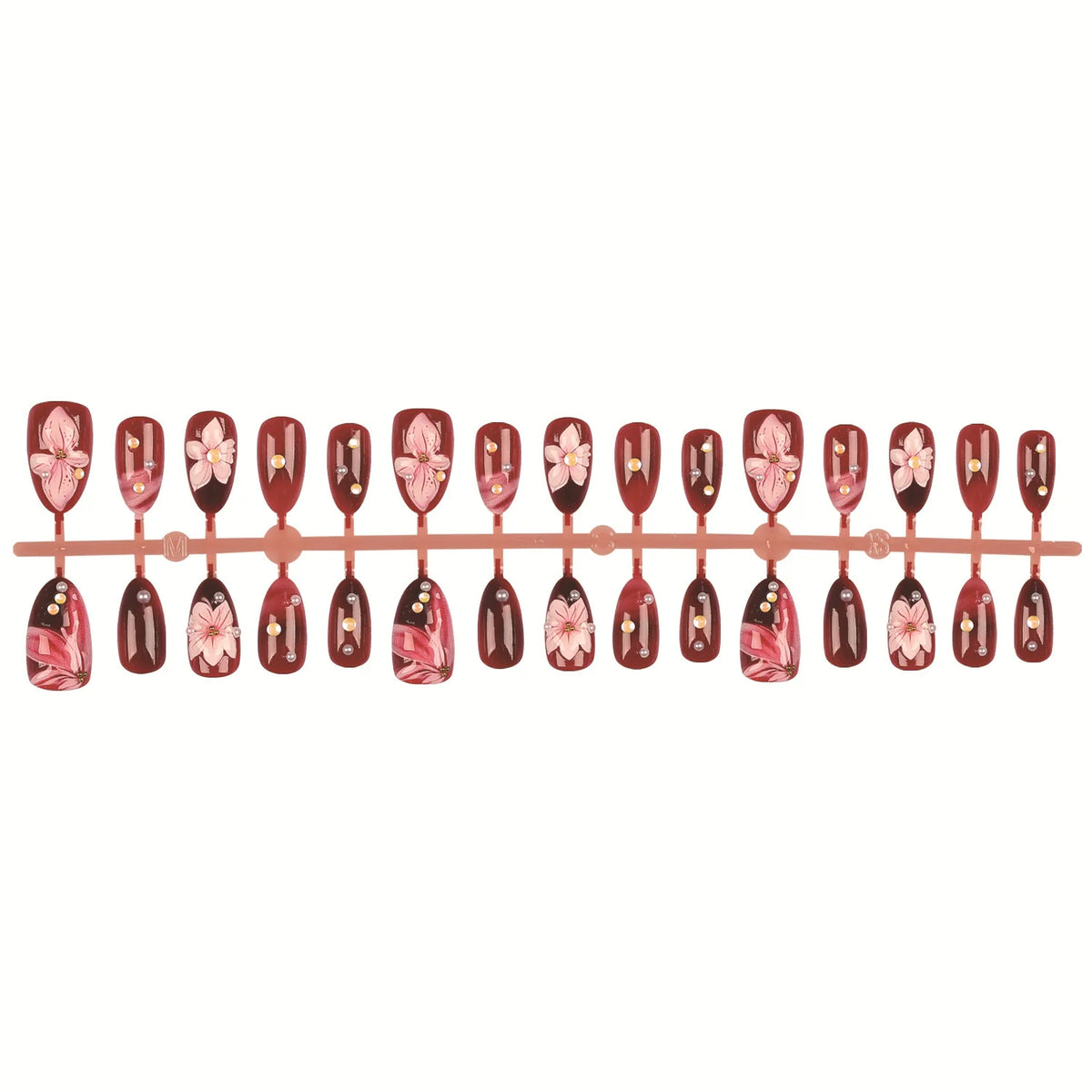 Press-On Nail Tips Floral Acrylic & Easy Application