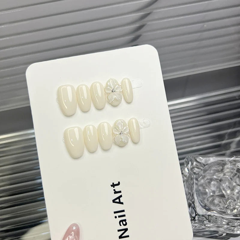 Press-On Nail Tips Floral Acrylic Easy Application
