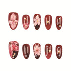 Press-On Nail Tips Floral Acrylic & Easy Application