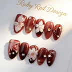 Press-On Nail Tips Floral Acrylic & Easy Application