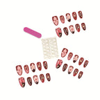 Press-On Nail Tips Floral Acrylic & Easy Application
