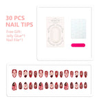 Press-On Nail Tips Floral Acrylic & Easy Application