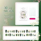 Press-On Nail Tips Floral Acrylic Set of 30
