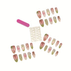 Press-On Nail Tips Floral Art Easy Application & Durable Finish