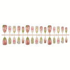 Press-On Nail Tips Floral Art Easy Application & Durable Finish