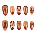 Press-On Nail Tips Floral Art Instant Application