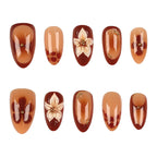 Press-On Nail Tips Floral Art Instant Application