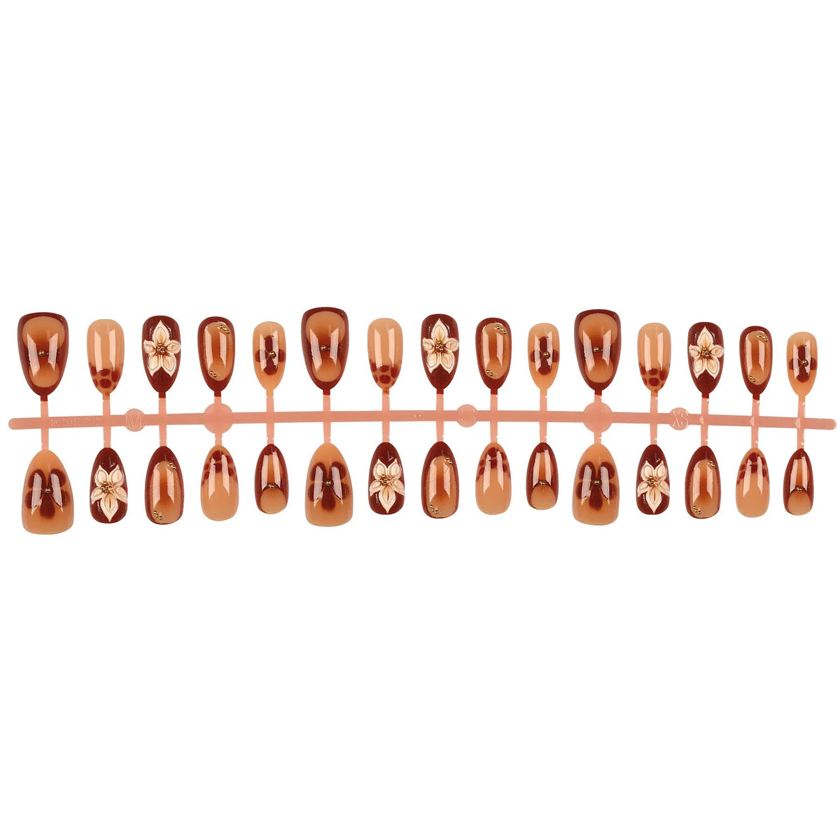 Press-On Nail Tips Floral Art Instant Application