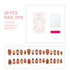 Press-On Nail Tips Floral Art Instant Application