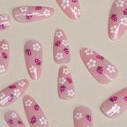 Press-On Nail Tips Floral Design Adhesive-Free