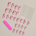 Press-On Nail Tips Floral Design Adhesive-Free