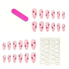 Press-On Nail Tips Floral Design Adhesive-Free