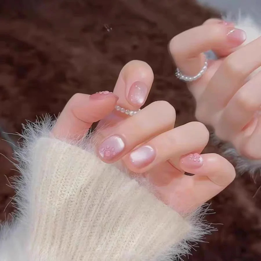 Press-On Nail Tips Floral Design Durable & Easy Application