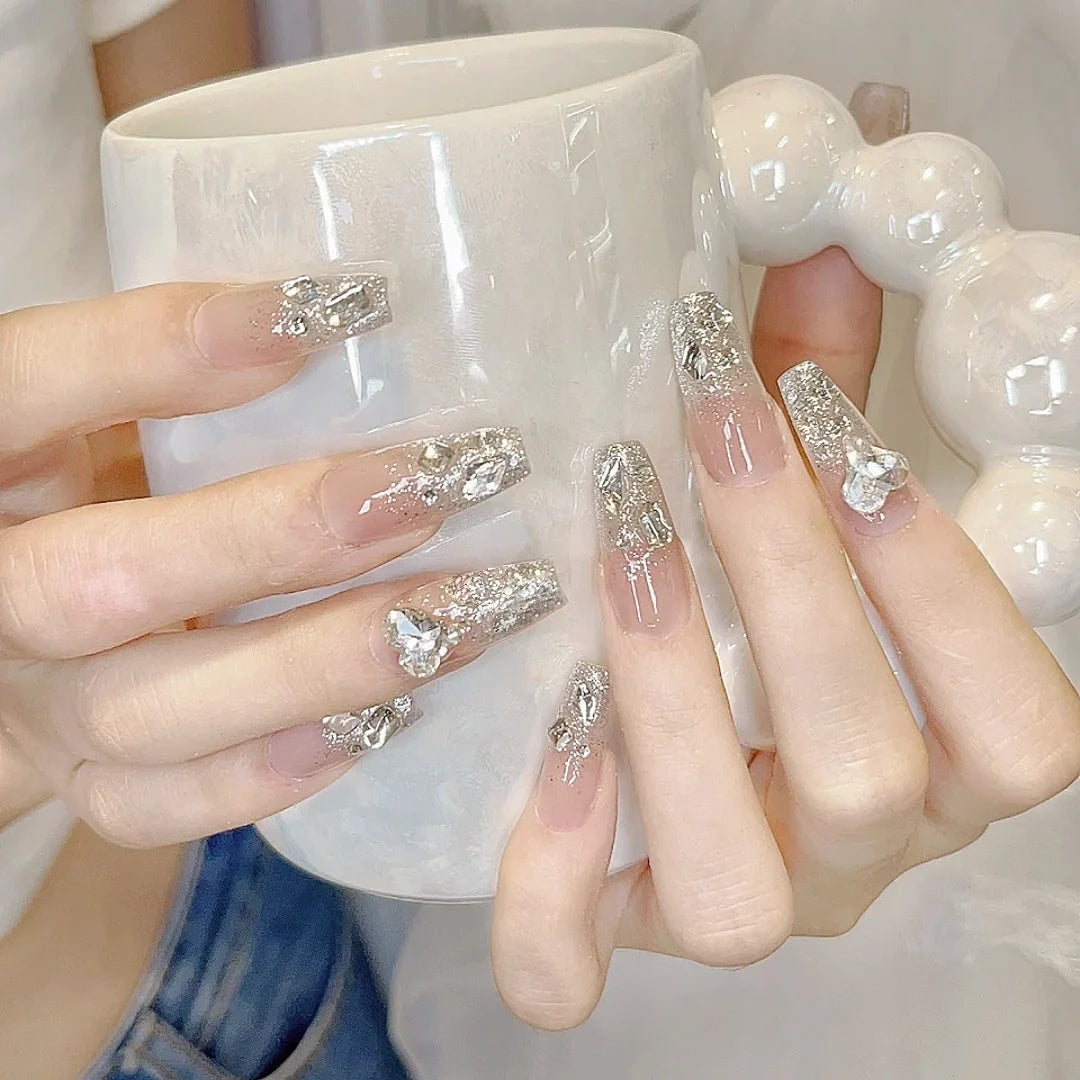 Press-On Nail Tips Floral Design Durable & Easy Application