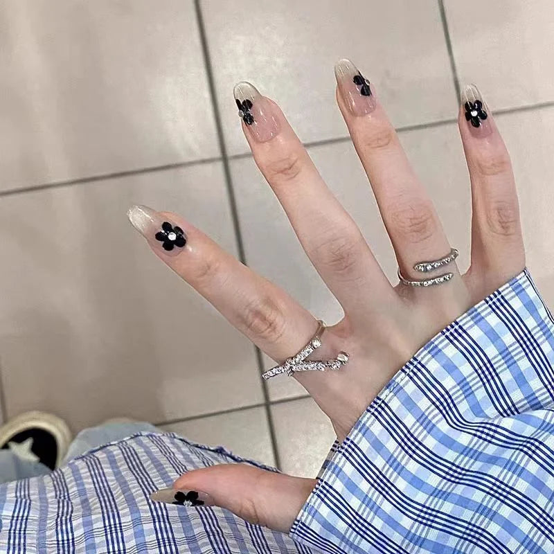 Press-On Nail Tips Floral Design Durable & Easy Application