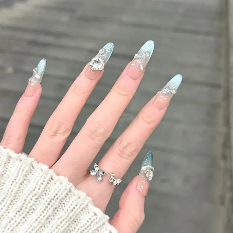 Press-On Nail Tips Floral Design Durable & Easy Application