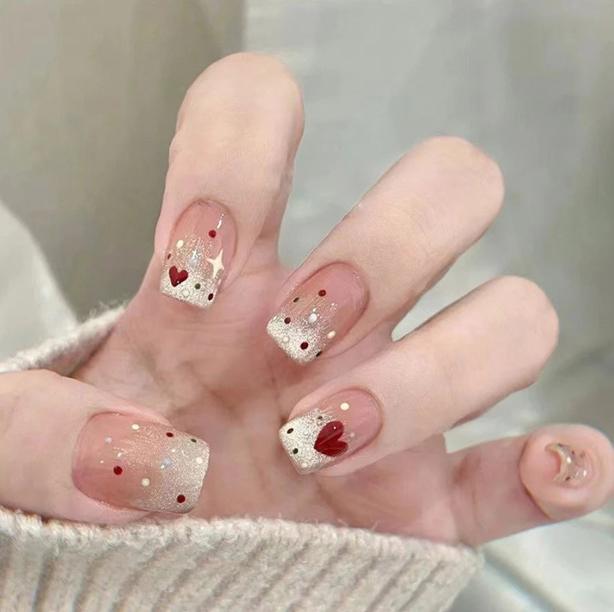 Press-On Nail Tips Floral Design Durable & Easy Application