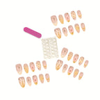 Press-On Nail Tips Floral Design Easy Application
