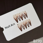Press-On Nail Tips Floral Design Long-Lasting No Glue