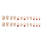 Press-On Nail Tips Floral Design Peel-Off Adhesive Multiple Sizes