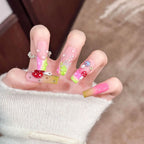 Press-On Nail Tips Floral Design Quick Application Long-Lasting