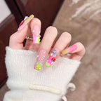 Press-On Nail Tips Floral Design Quick Application Long-Lasting