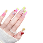 Press-On Nail Tips Floral Design Quick Application Long-Lasting