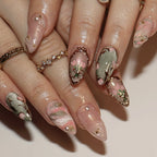 Press-On Nail Tips Floral Design Set of 30
