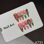 Press-On Nail Tips Floral Design Stiletto & Square