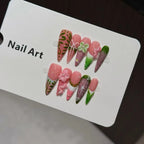 Press-On Nail Tips Floral Design Stiletto & Square