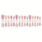 Press-On Nail Tips Floral Designs & Long-Lasting Wear